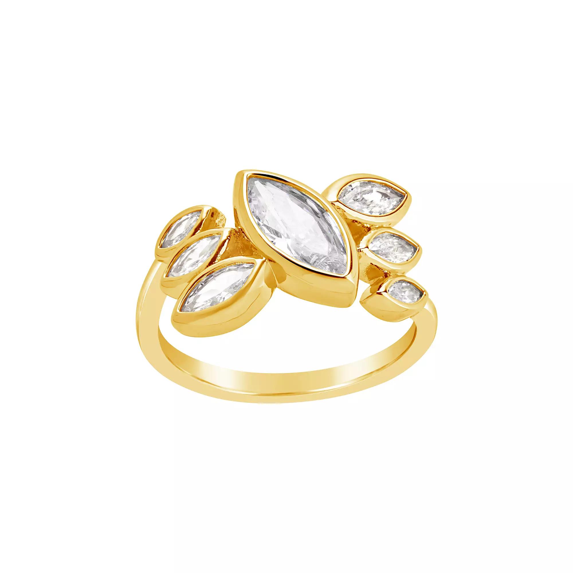 MC Collective Cubic Zirconia Cluster Ring, Women's, Size: 6, Gold Tone Product Image