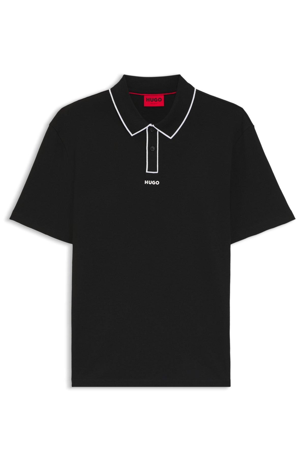 Cotton-jersey polo shirt with contrast edges Product Image