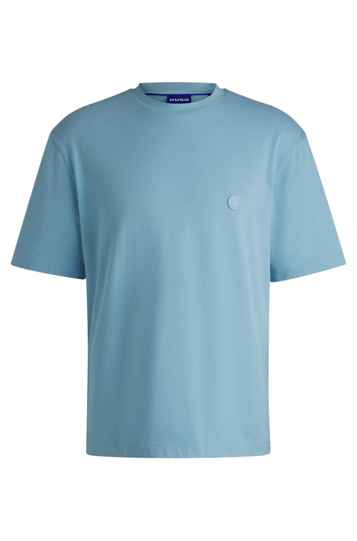 Cotton jersey T-shirt with curved logo Product Image