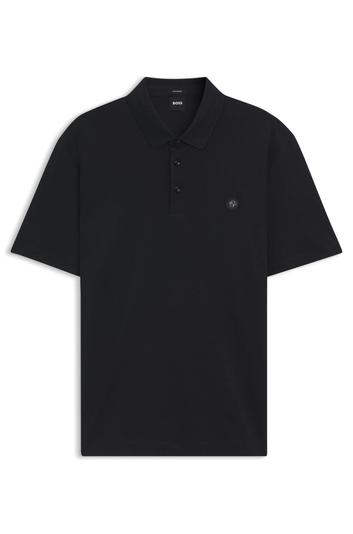 Slim-fit polo shirt in mercerized stretch-cotton piqué Product Image