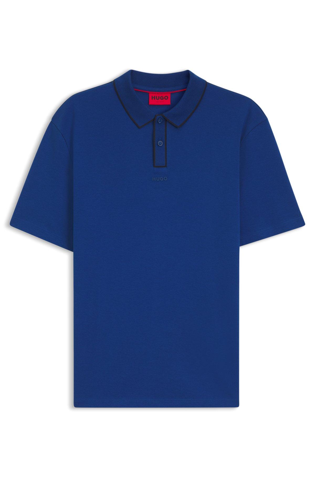 Luxury cotton polo shirt with contrast trim Product Image