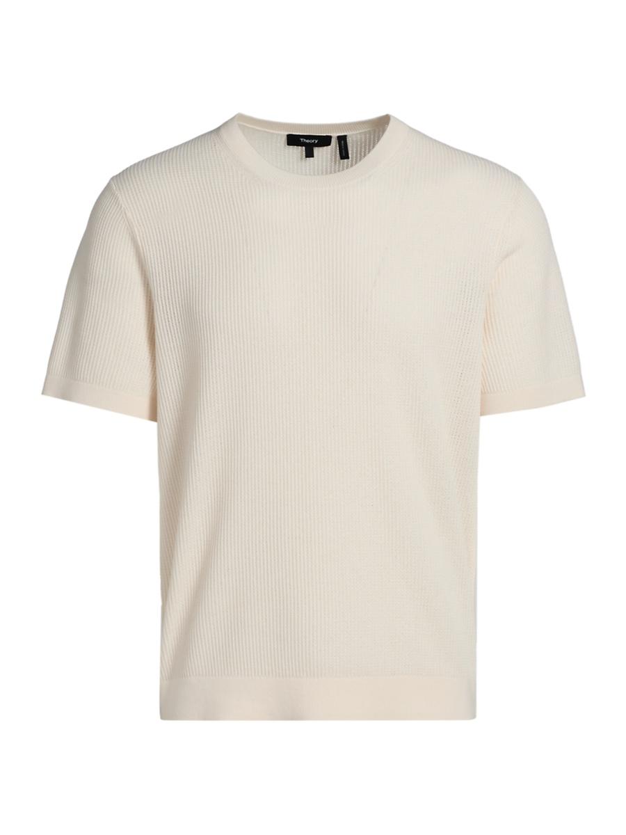 Mens Cotton Mesh Crewneck T-Shirt Product Image