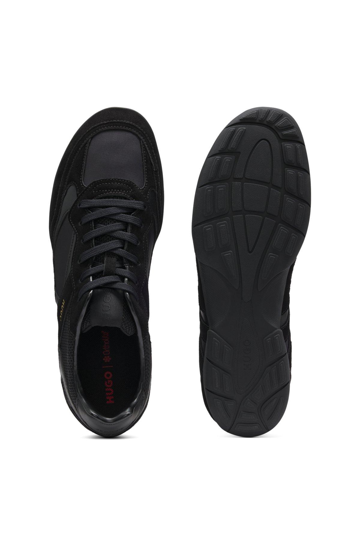 Mixed-material trainers with open mesh Product Image