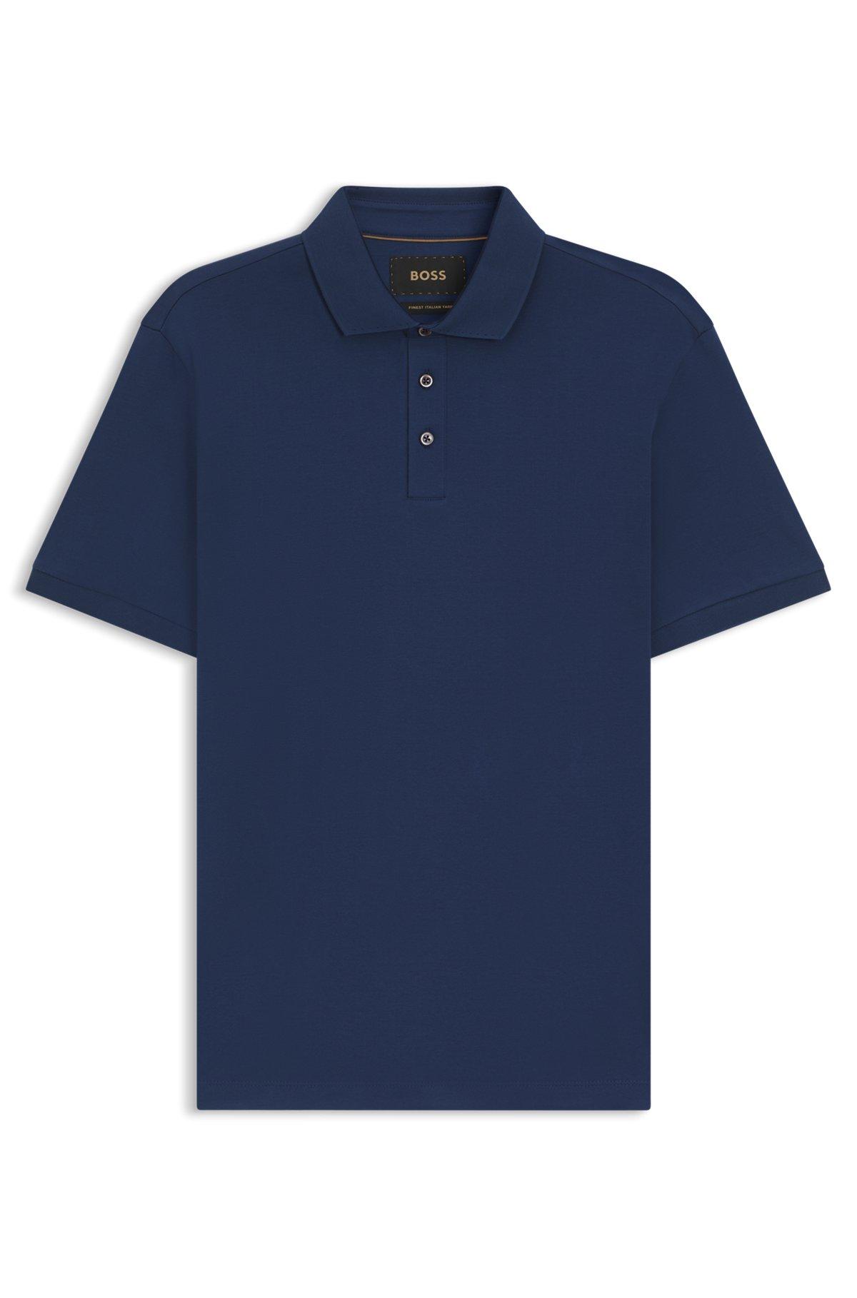 Regular-fit polo shirt in mercerized cotton Product Image
