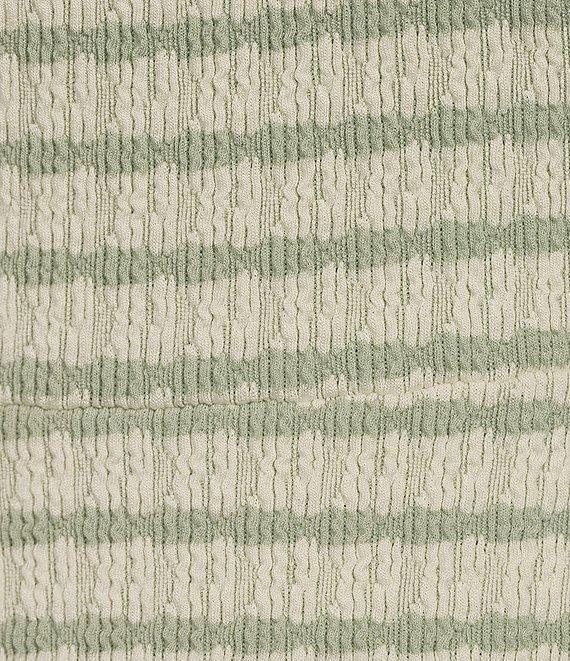 Originality Sleeveless Spaghetti Tie Strap Cinch Front A-Line Striped Dress Product Image