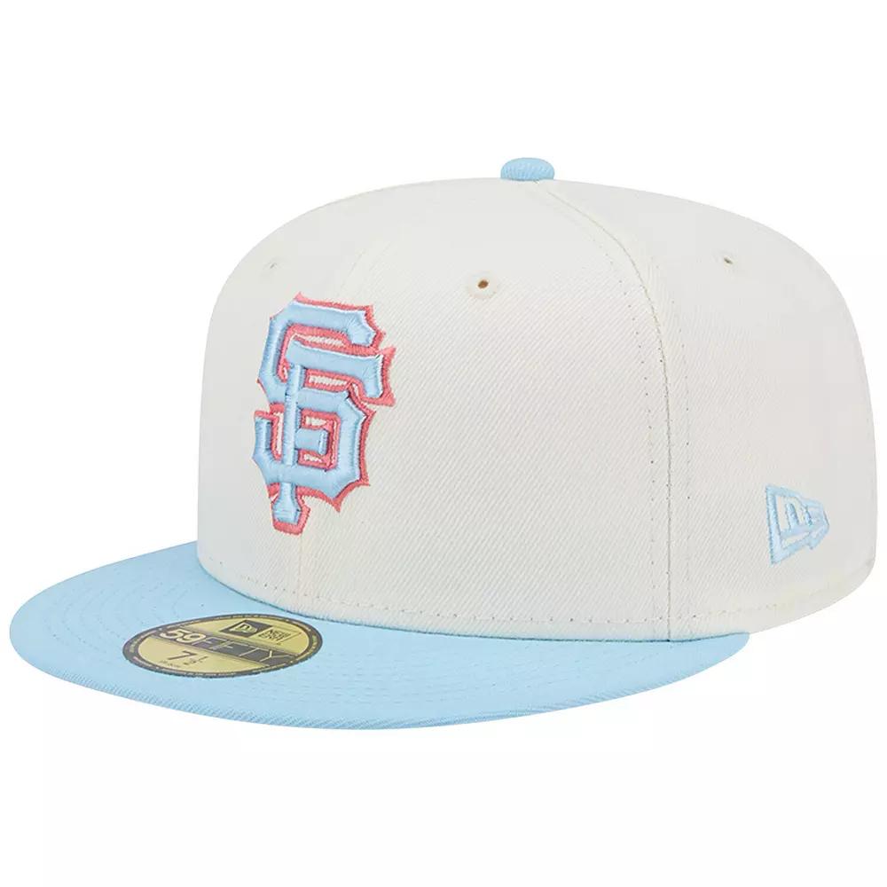 Men's New Era Cream/Light Blue San Francisco Giants Spring Color Two-Tone 59FIFTY Fitted Hat, Size: 8, Beige Product Image