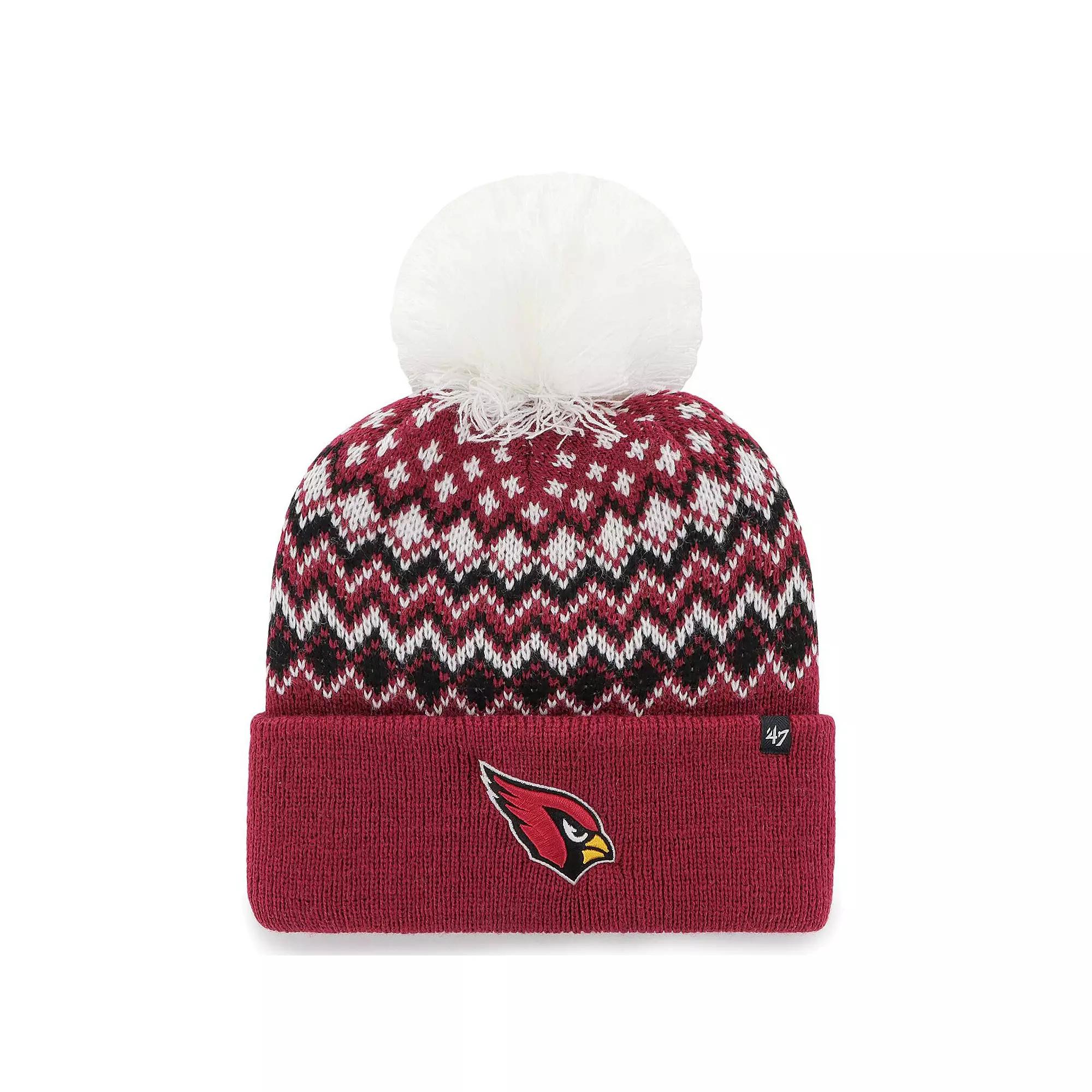 Women's '47 Cardinal Arizona Cardinals Elsa Cuffed Knit Hat with Pom, Red Product Image