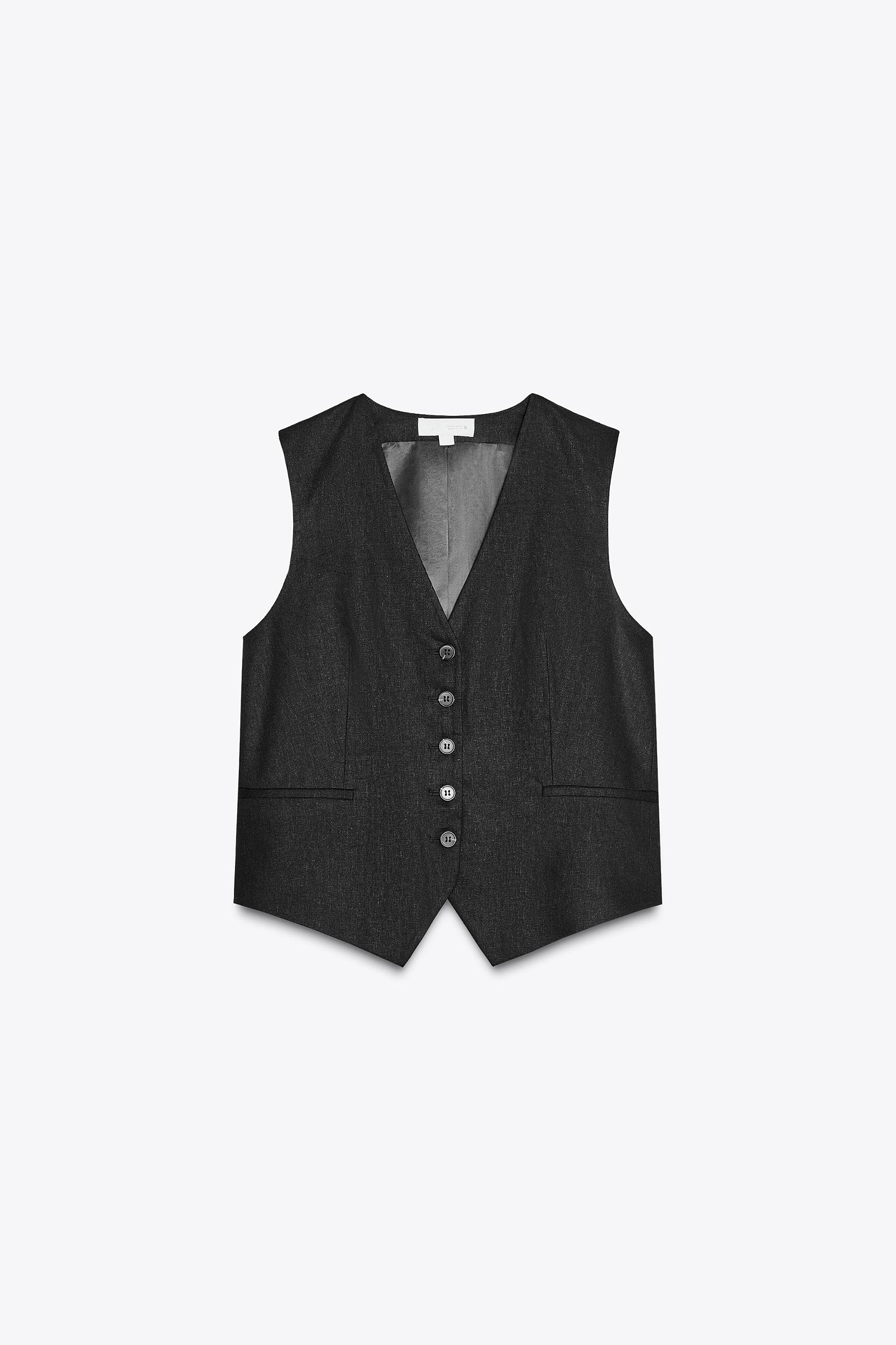 LINEN TAILORED VEST Product Image