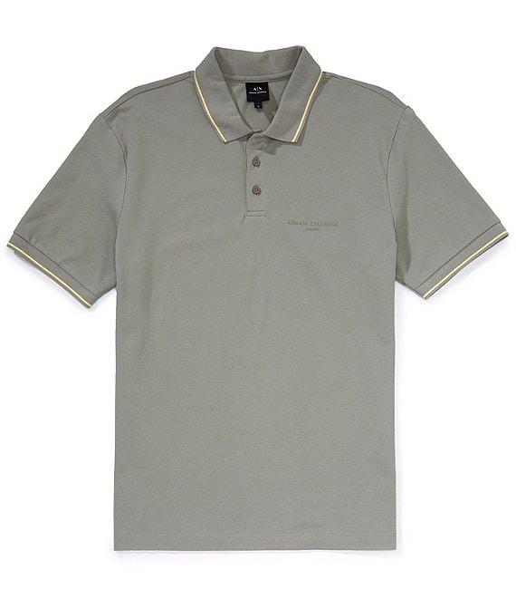 Armani Exchange Pique Short Sleeve Polo Shirt Product Image