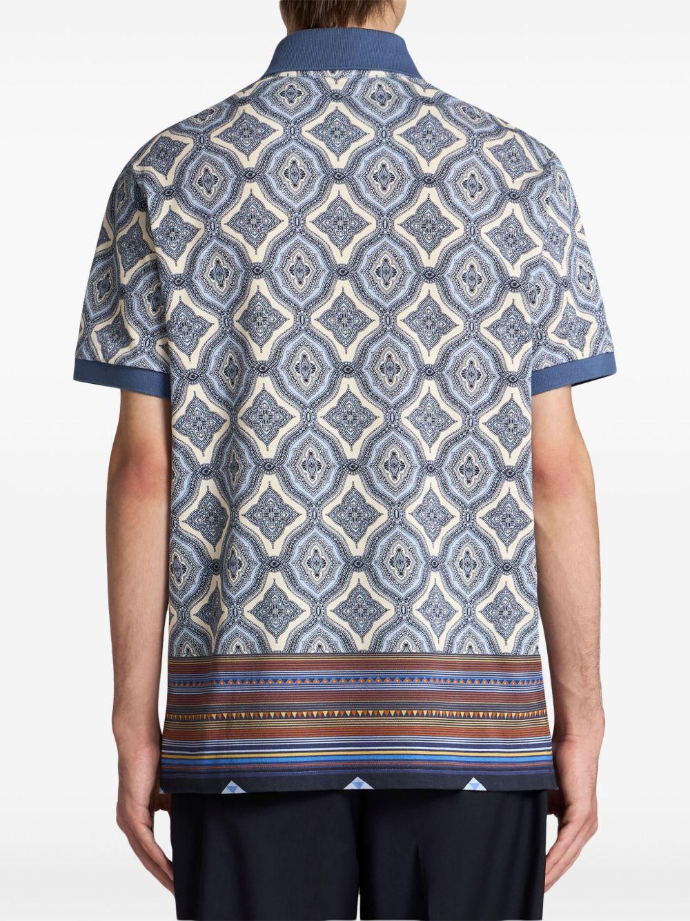 geometric-print polo shirt Product Image