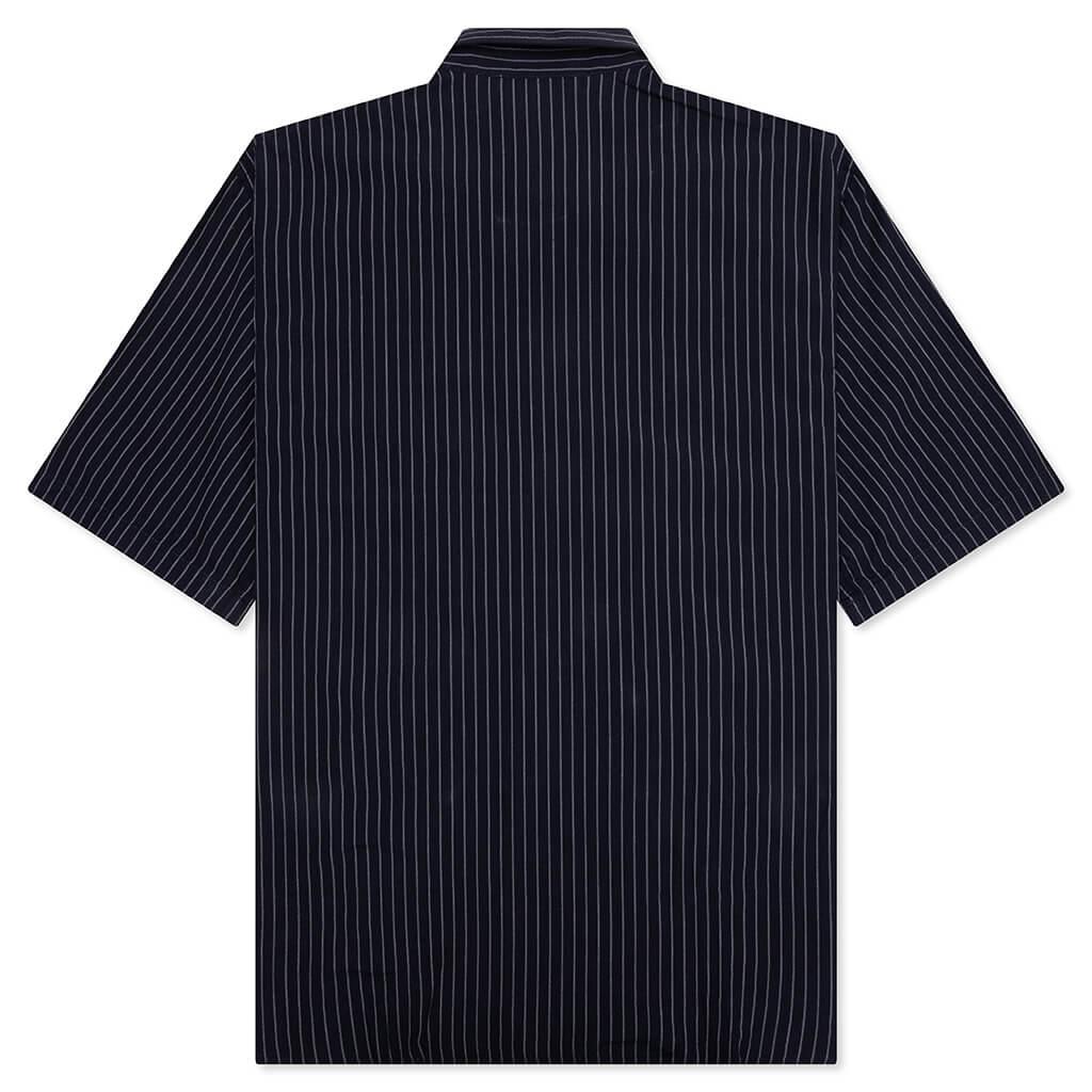 Stripe Button-Up Shirt - Navy/White Male Product Image