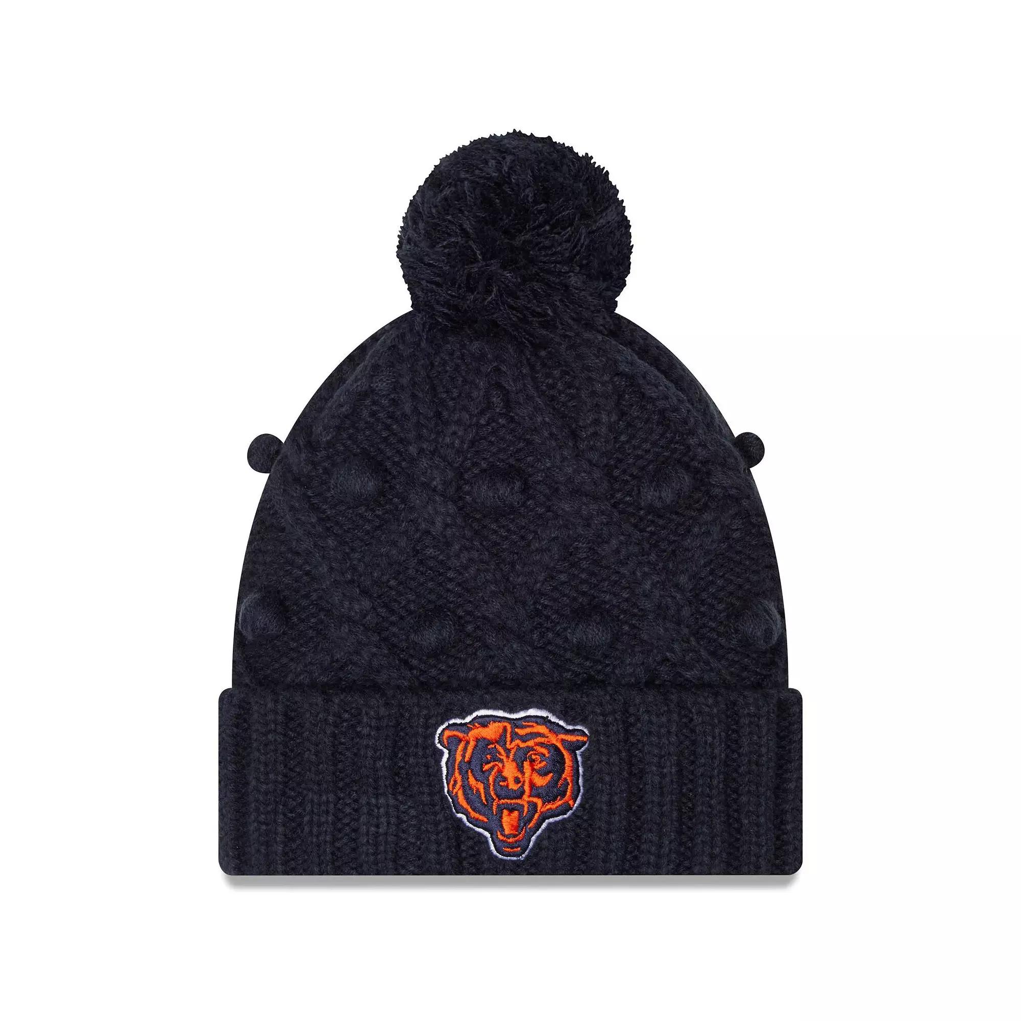 Women's New Era Navy Chicago Bears Toasty Cuffed Knit Hat with Pom, Blue Product Image