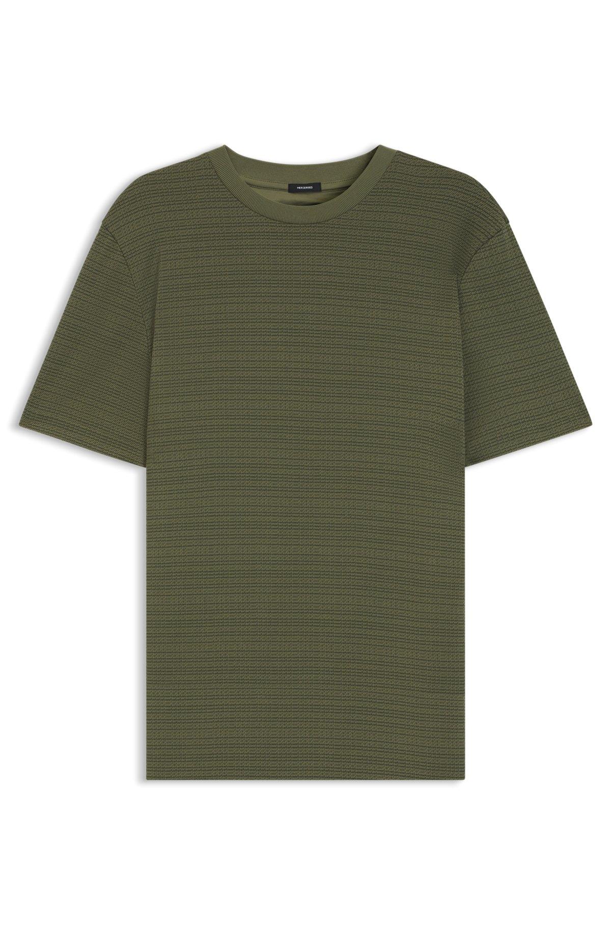 Mercerized-cotton T-shirt with grid pattern Product Image