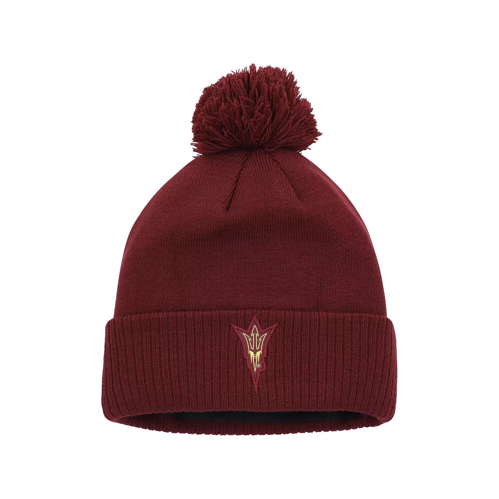 Men's adidas Maroon Arizona State Sun Devils 2023 Sideline COLD.RDY Cuffed Knit Hat with Pom, Red Product Image