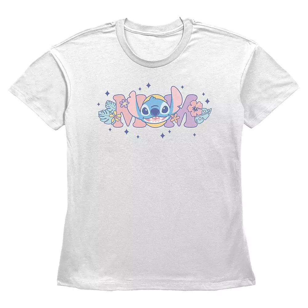 Disney's Lilo & Stitch Mom Floral Sign Women's Graphic Tee,  Product Image