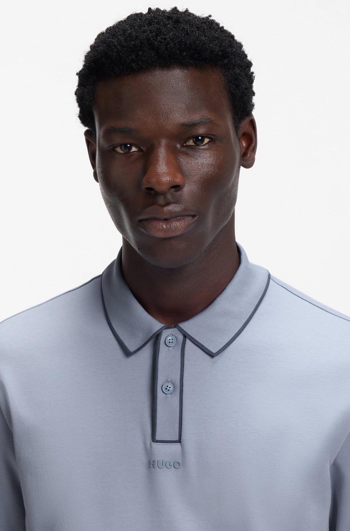 Cotton-jersey polo shirt with contrast edges Product Image