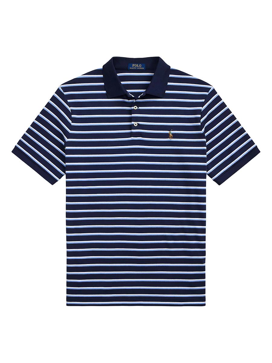 Mens Classic-Fit Striped Soft Cotton Polo Shirt Product Image