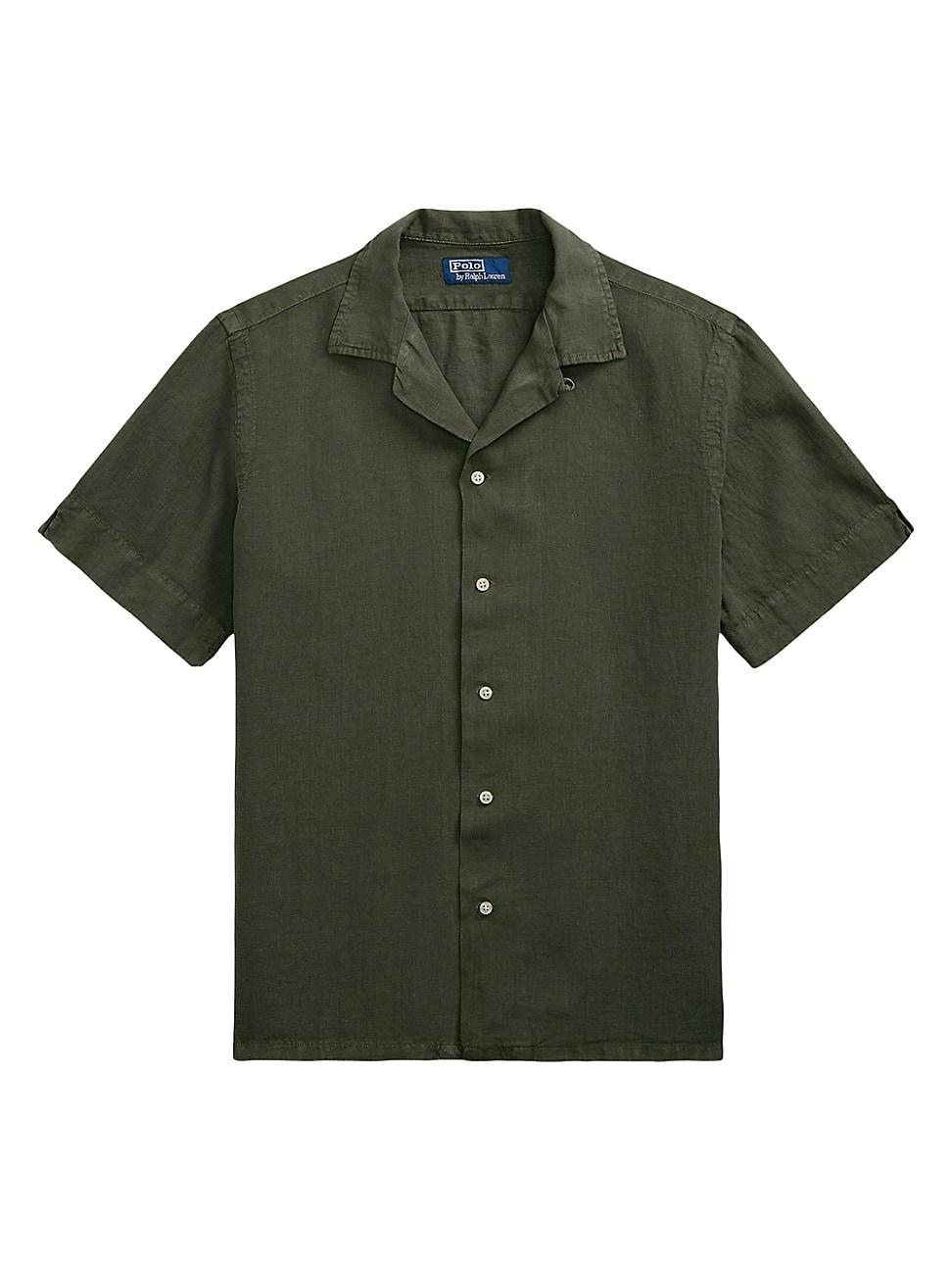 Mens Classic-Fit Slub Linen Camp Shirt Product Image