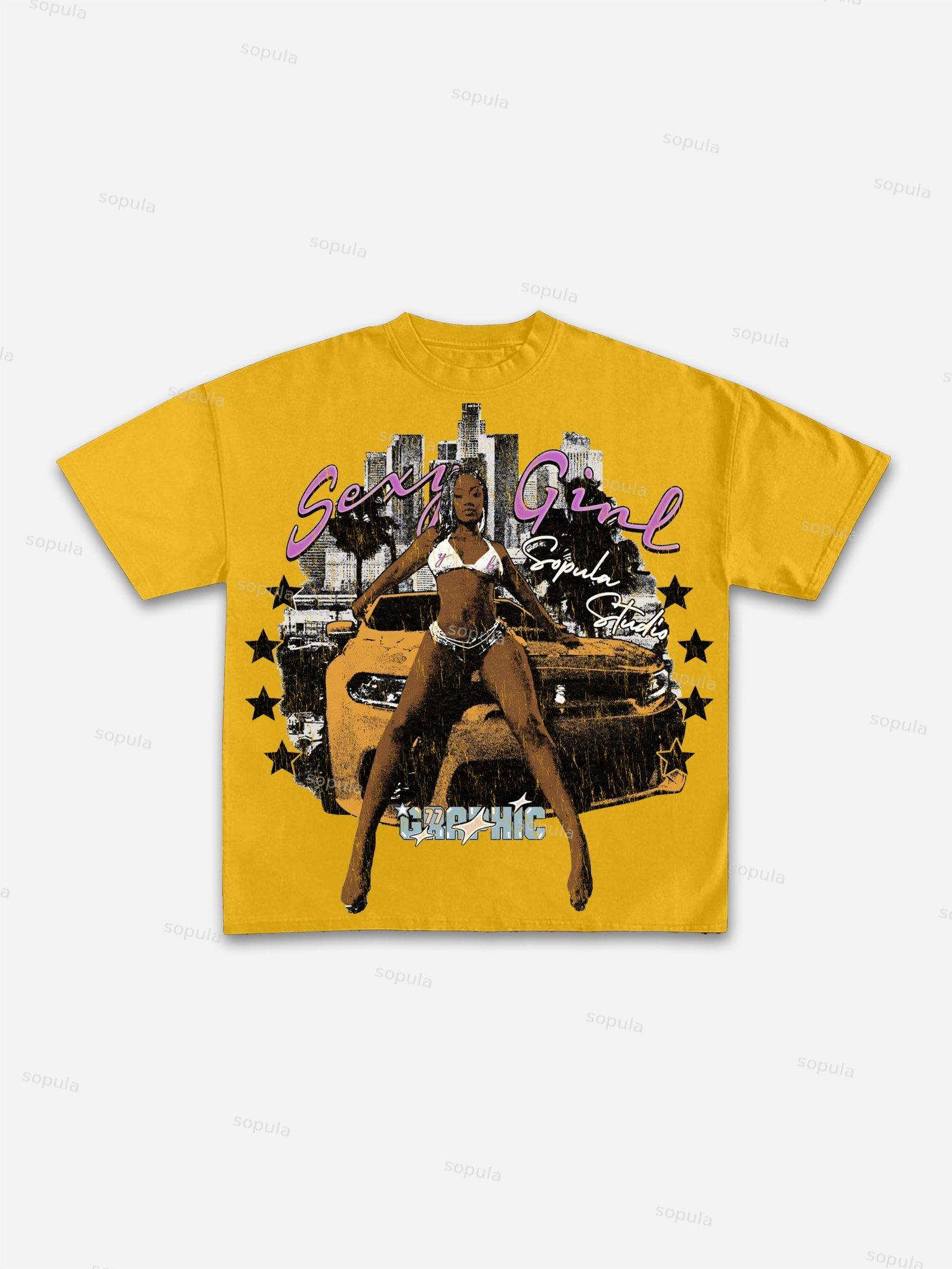 Sopula Desire Abstract Portrait Print Cotton T-shirt Product Image