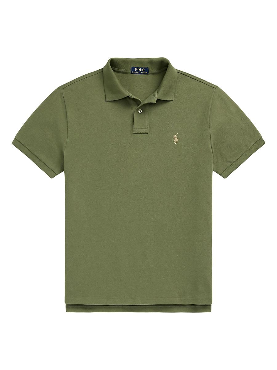 Mens Basic Mesh-Knit Polo Top Product Image