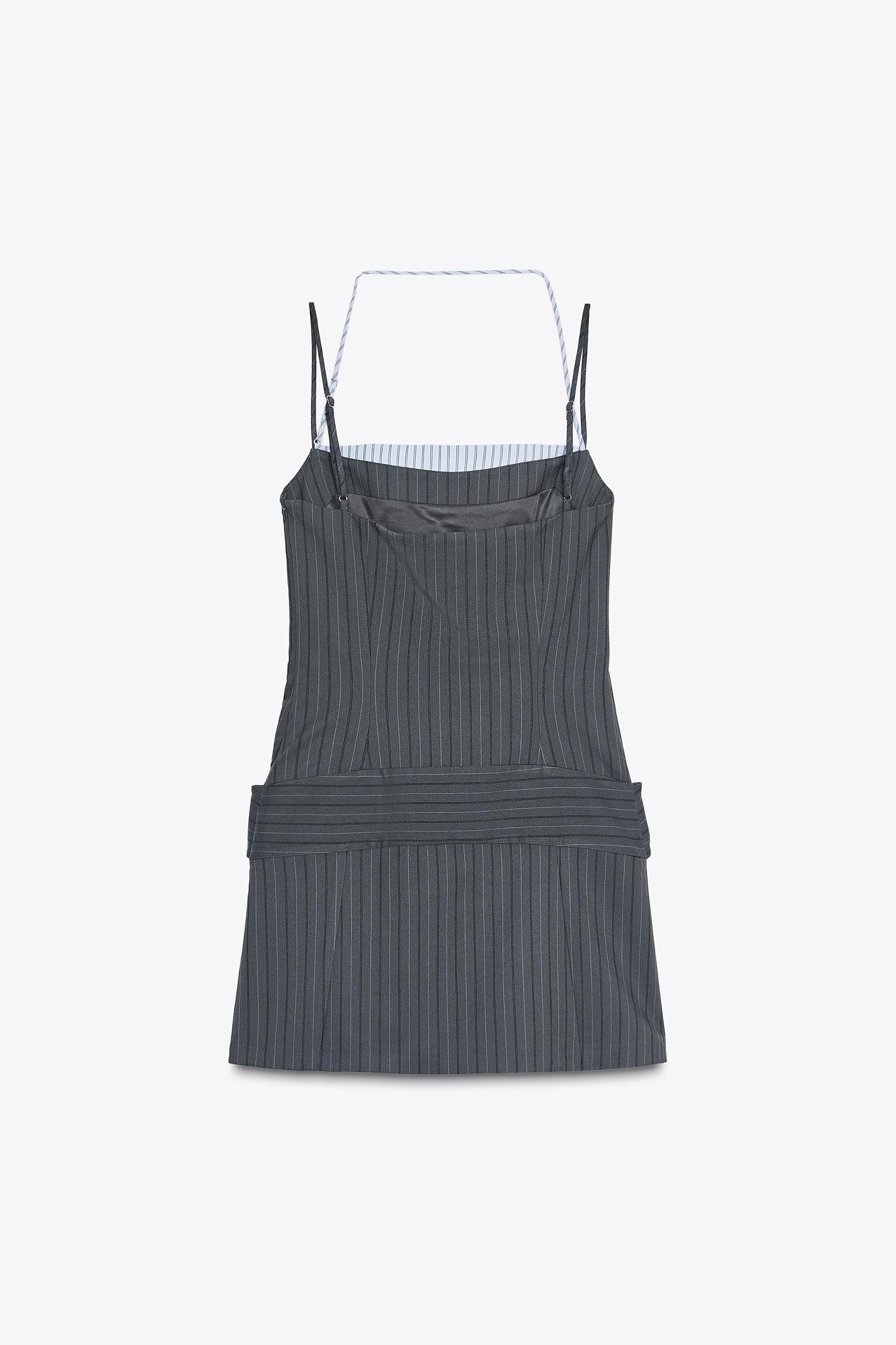 CONTRASTING PINSTRIPE DRESS Product Image