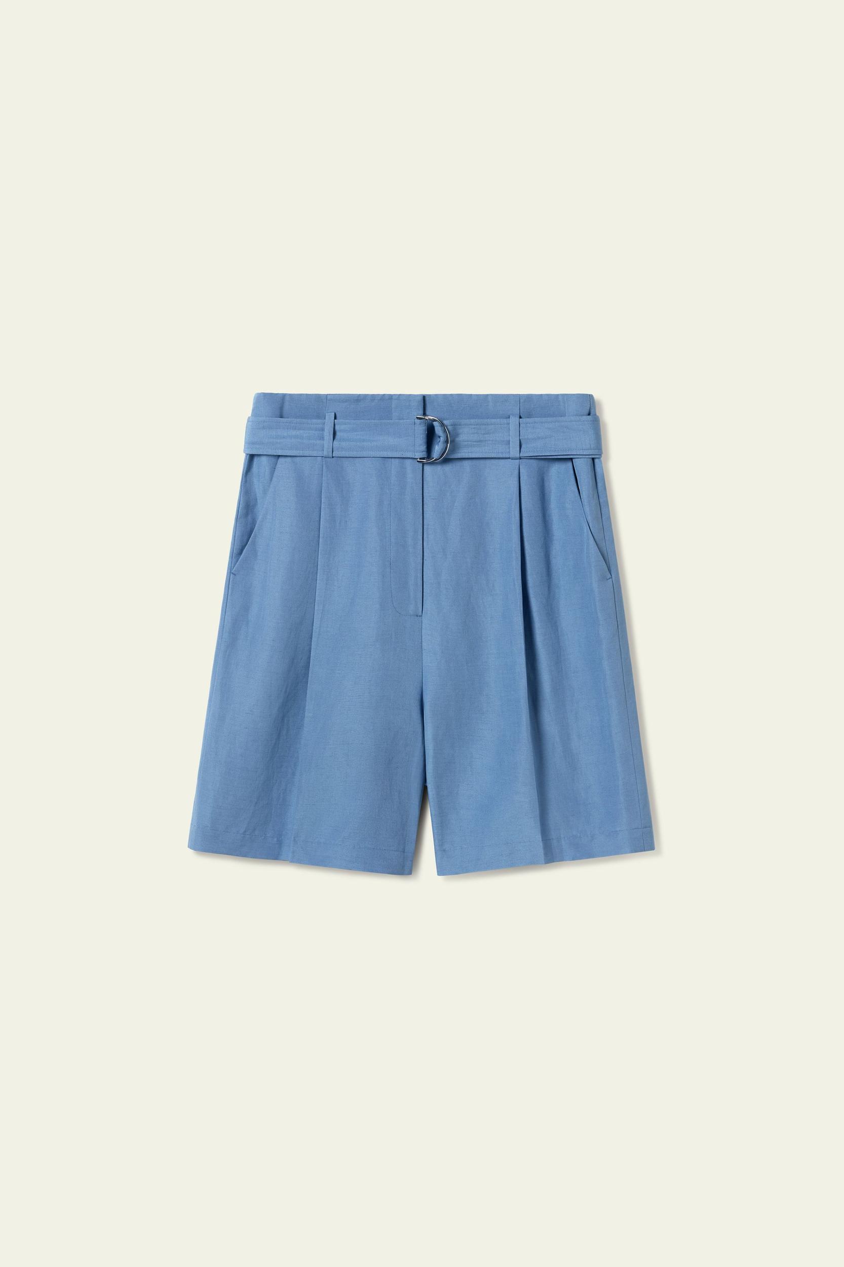 Silk Linen Belted Short Product Image