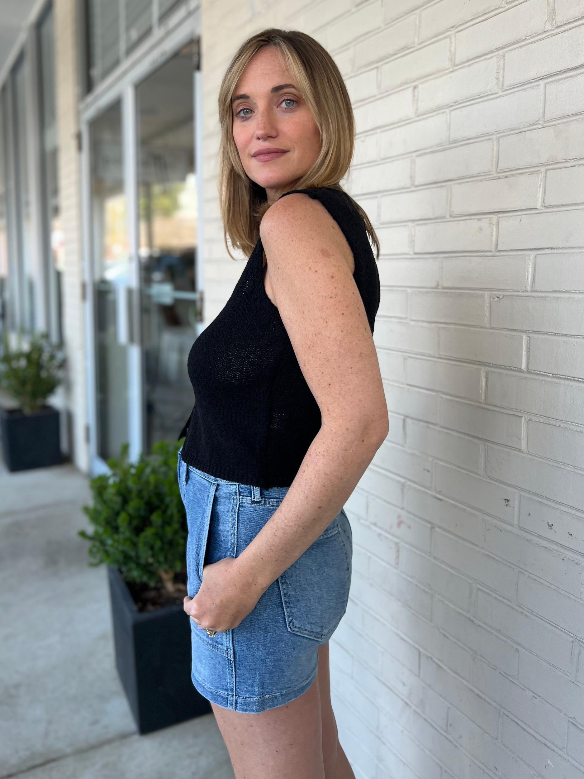 Arianna Sleeveless Top - Black Product Image