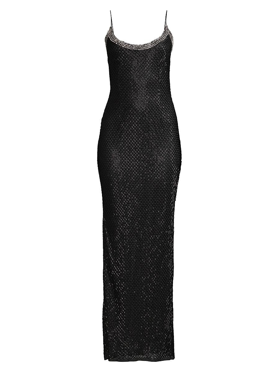 Womens Beaded Column Gown Product Image