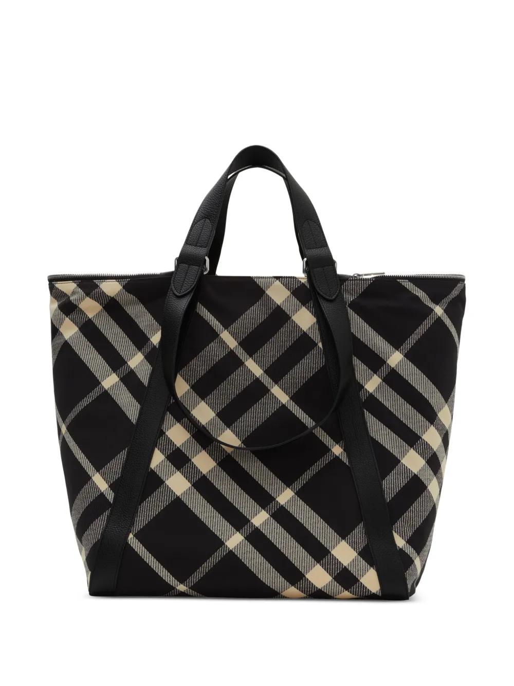 Festival check-pattern tote bag  Product Image