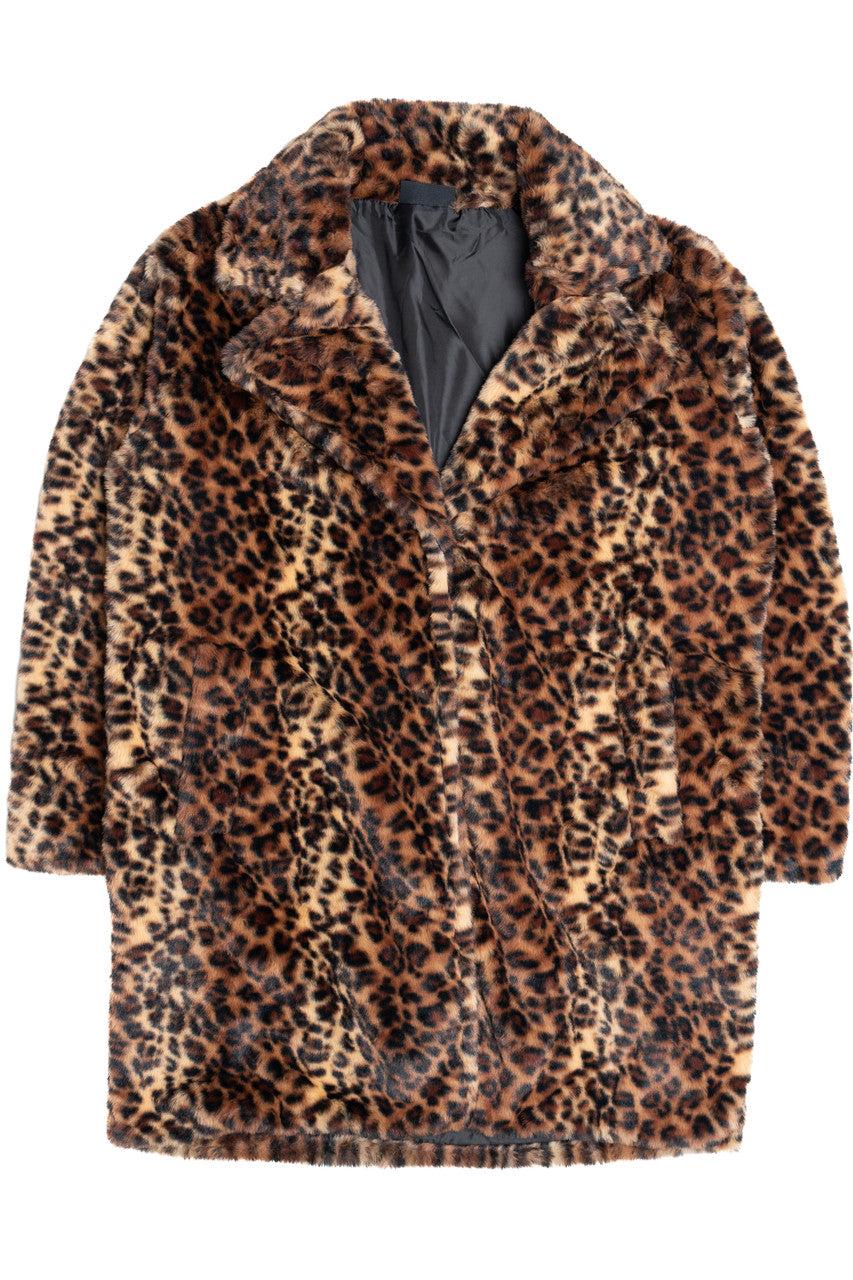 Faux Fur Knee Length Coat Product Image
