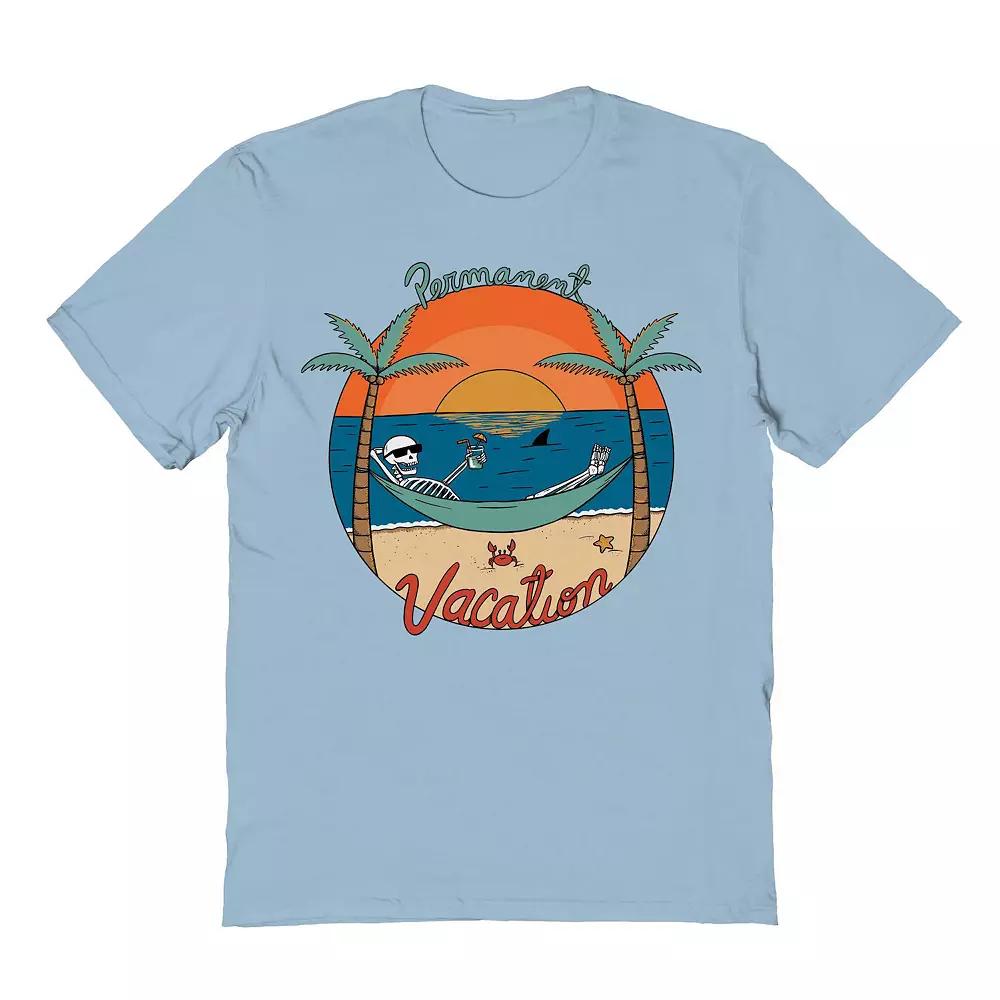 Men's COLAB89 by Threadless Skull permanent vacation Graphic Tee, Size: XXL, Light Blue Product Image