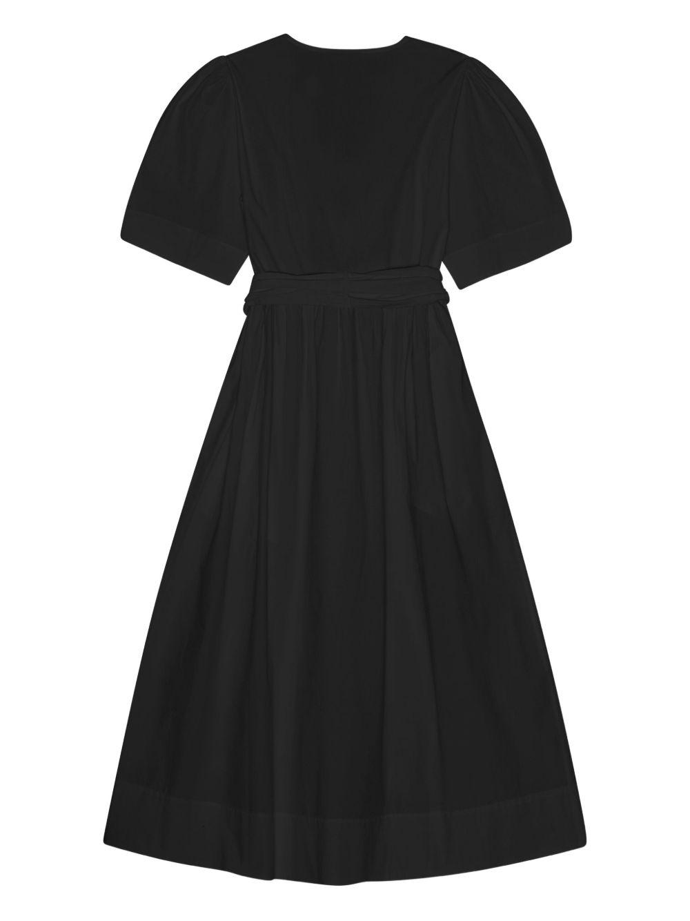 puff-sleeve belted dress Product Image