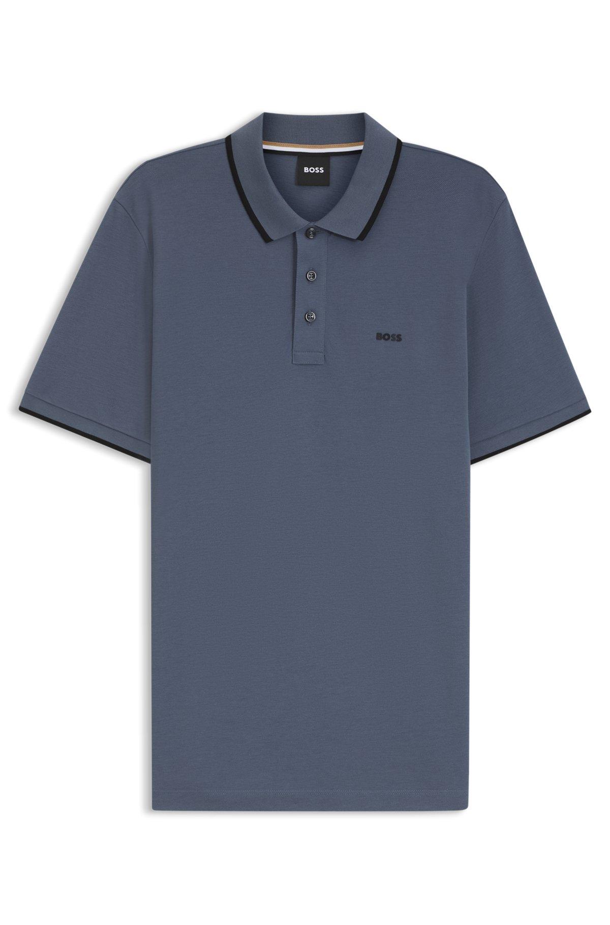Cotton-piqué polo shirt with contrast tipping Product Image