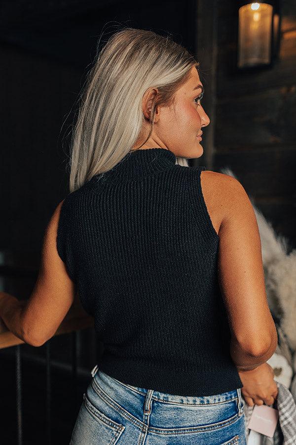 Cozy In Montauk Knit Top In Black Product Image