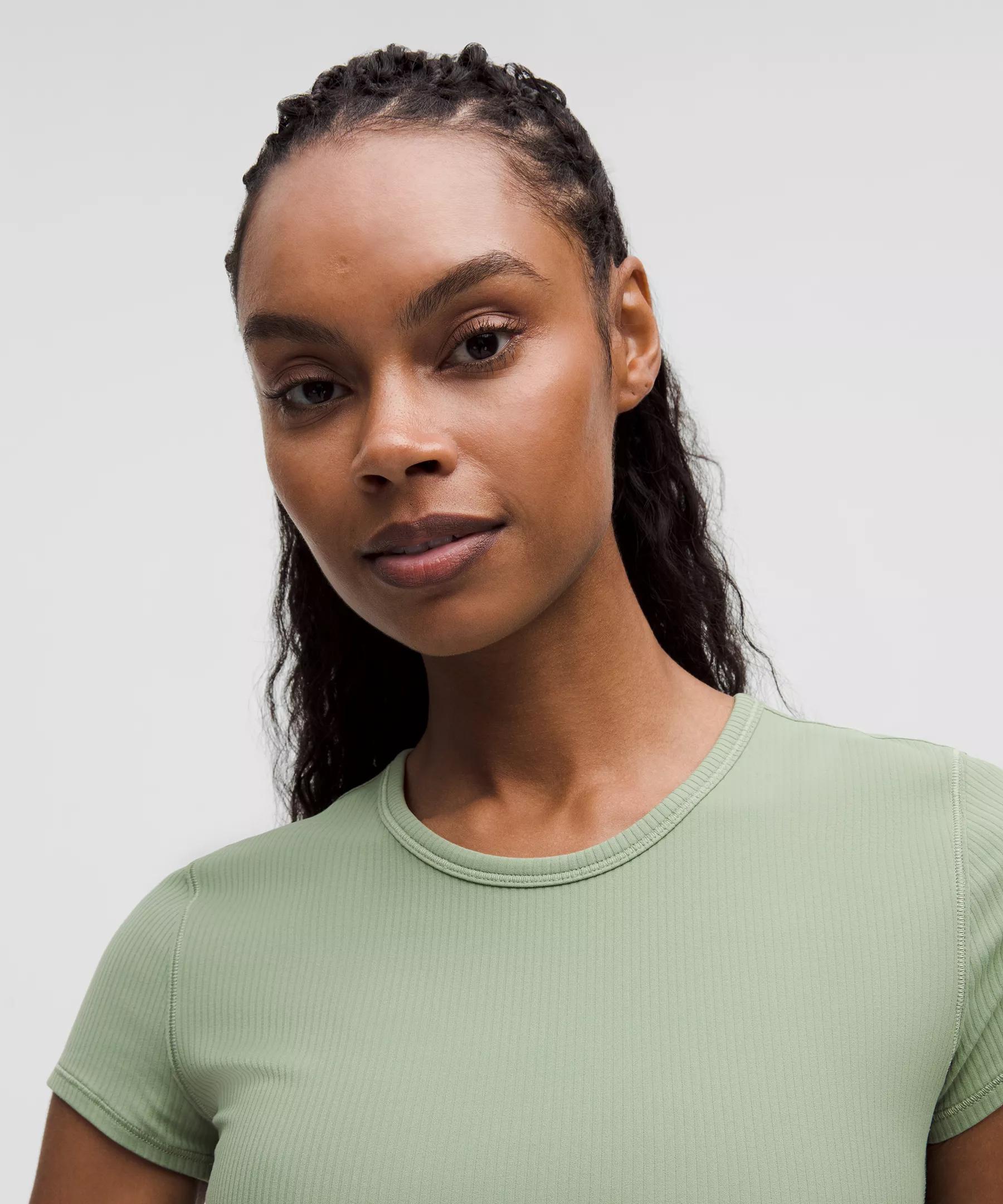 All It Takes Back-Twist Ribbed Short-Sleeve Shirt Product Image