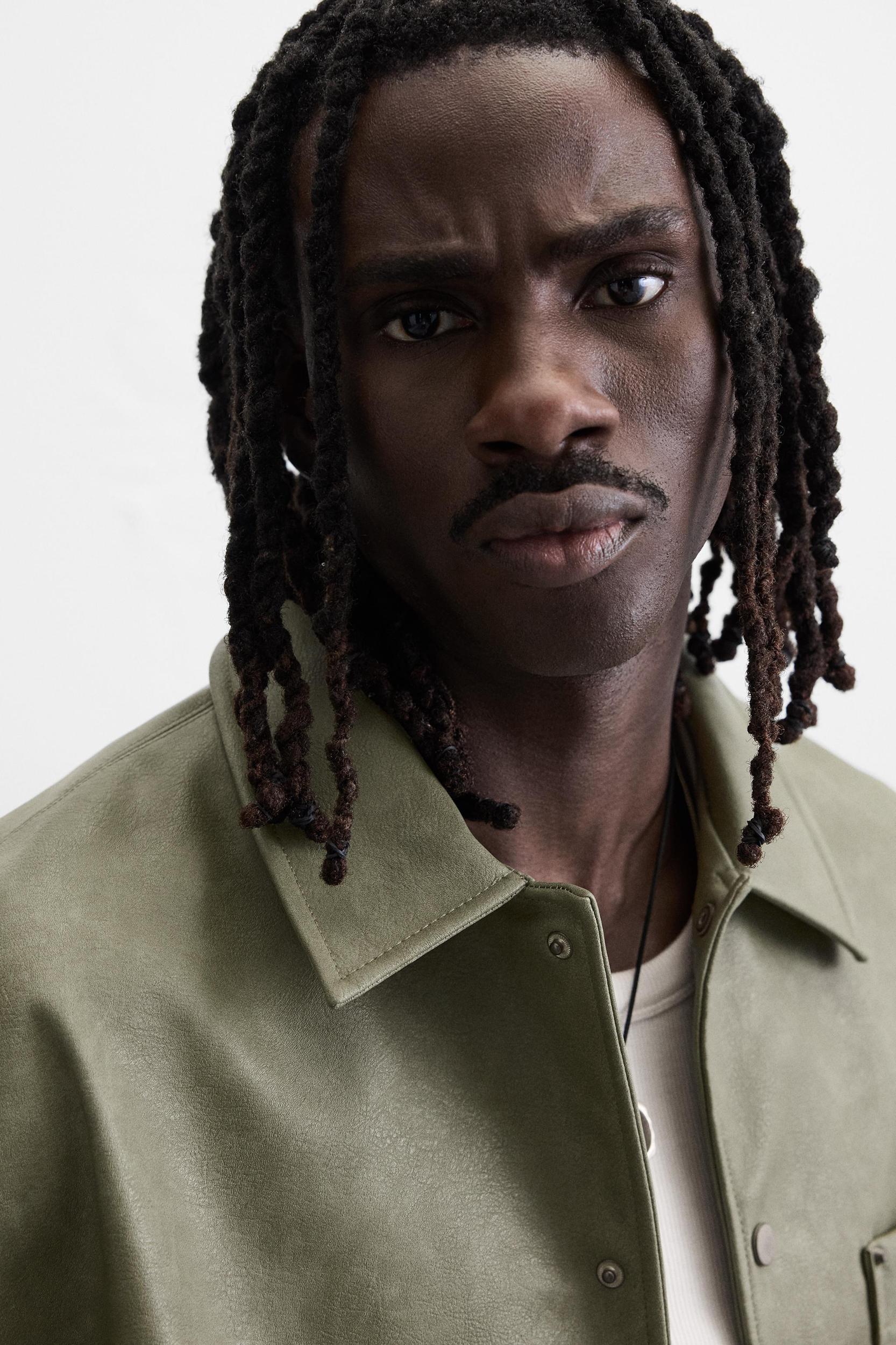 FAUX LEATHER OVERSHIRT Product Image