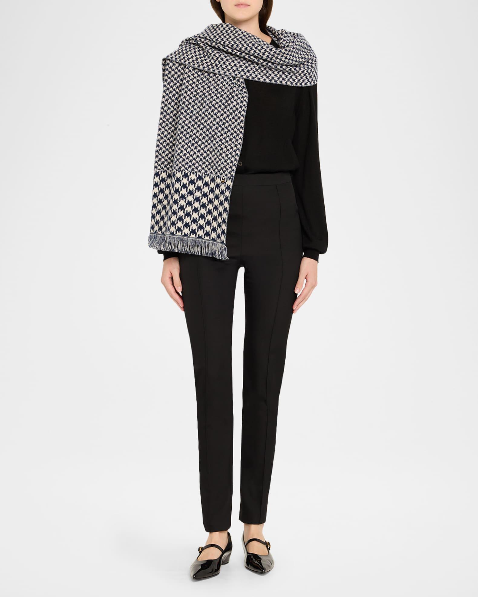 Houndstooth Jacquard Knit Scarf Product Image