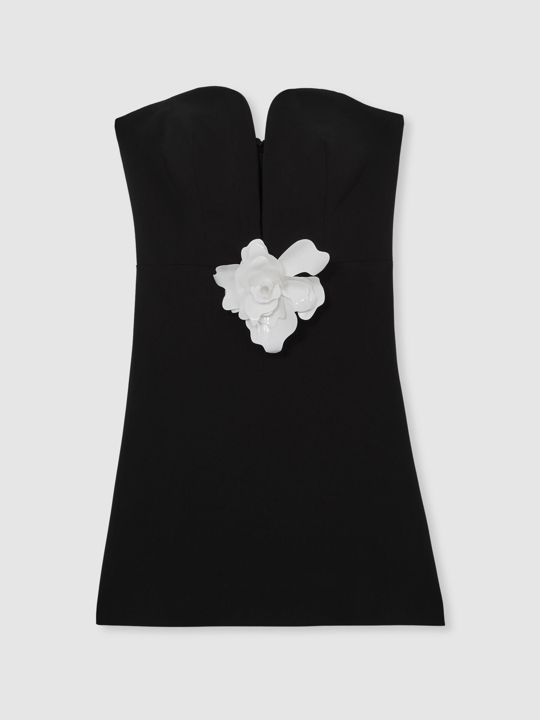 Halston Strapless Fitted Mini Dress in Black Product Image