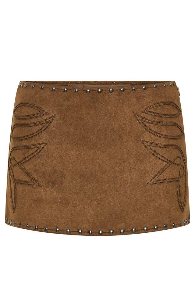 Rumours Faux Suede Mini Skirt Chocolate Product Image