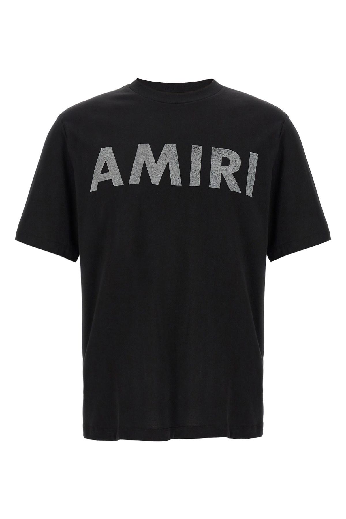 AMIRI Black Cotton T-shirt With Bold Logo Statement Product Image