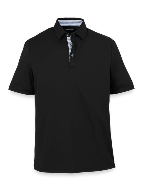 Performance Blend Three Button Polo - Black Product Image