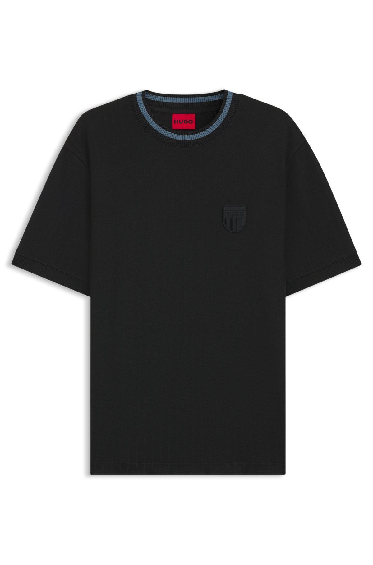 Cotton-blend T-shirt with drop-needle stripe Product Image
