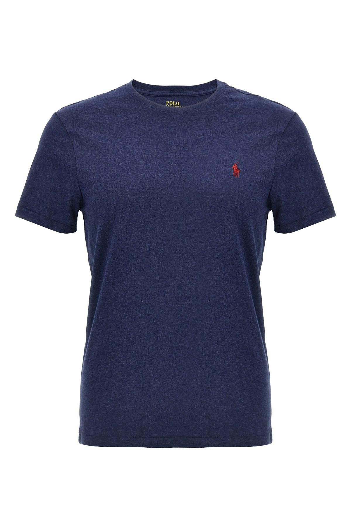 POLO RALPH LAUREN Slim-fit Logo-embroidered Cotton-jersey T-shirt In Navy Product Image