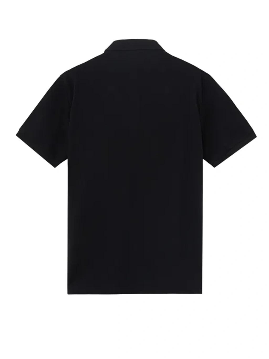 STONE ISLAND Mens Black Brand-patch Regular-fit Stretch-cotton Polo Shirt Xl Product Image