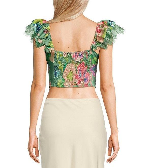 Evolutionary Floral Print Square Neck Top Product Image