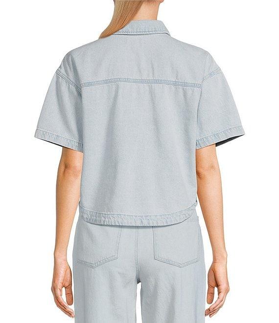 GB Button Front Denim Box Top Product Image