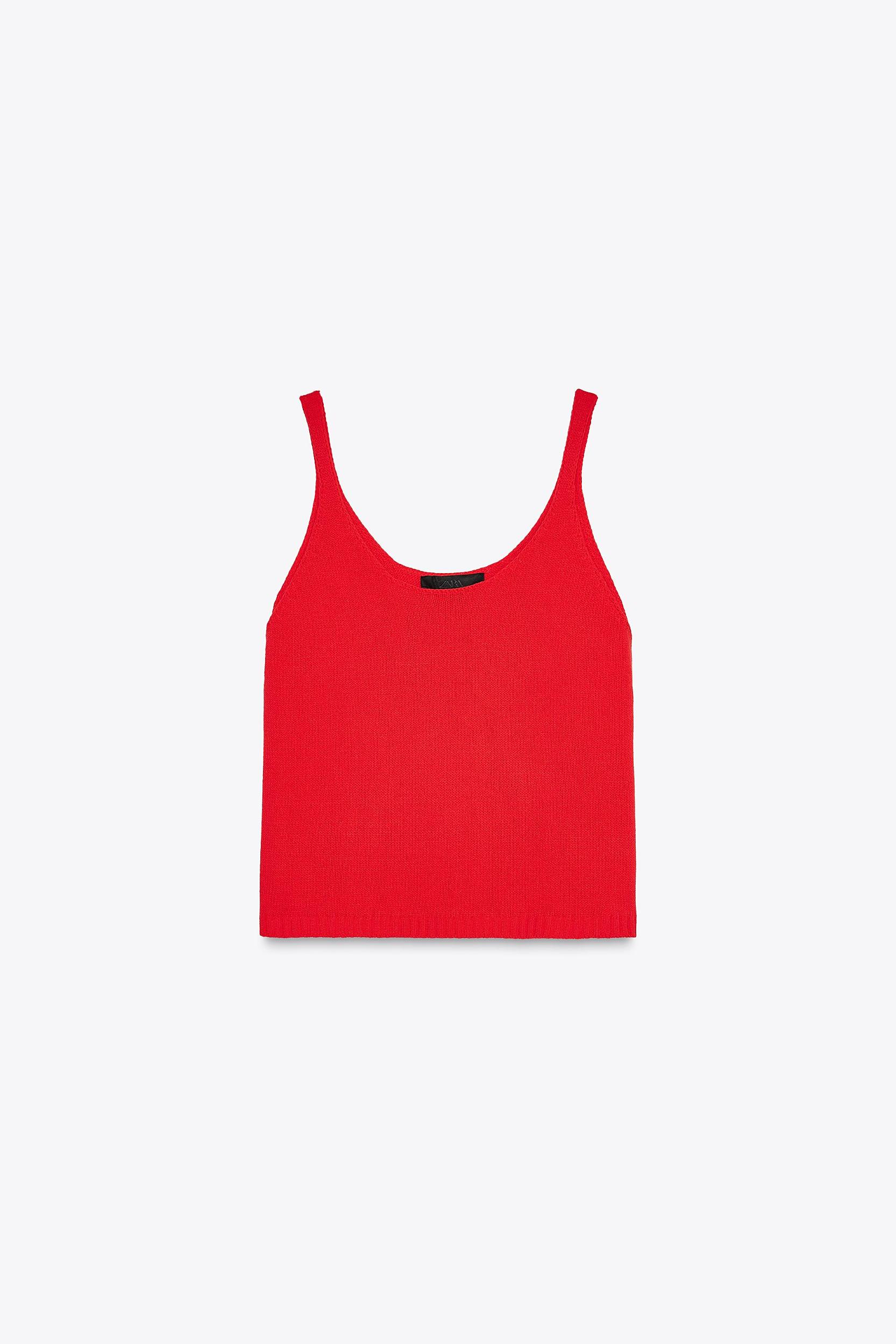 STRAPPY PLAIN KNIT TOP Product Image