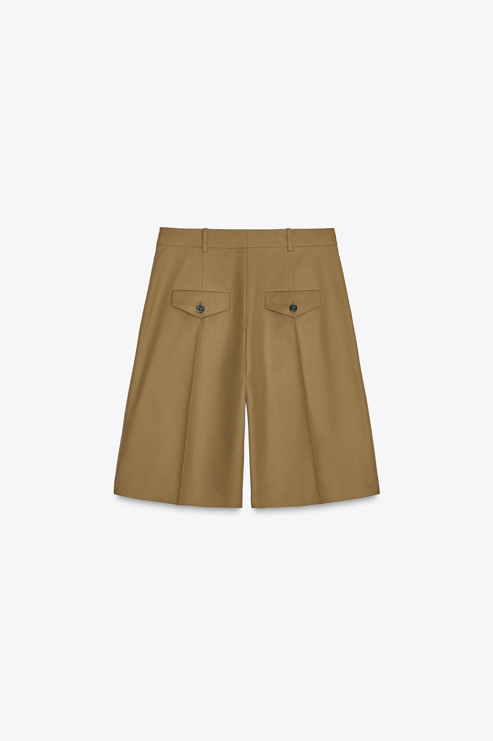 ZW COLLECTION COTTON PLEATED SHORTS Product Image