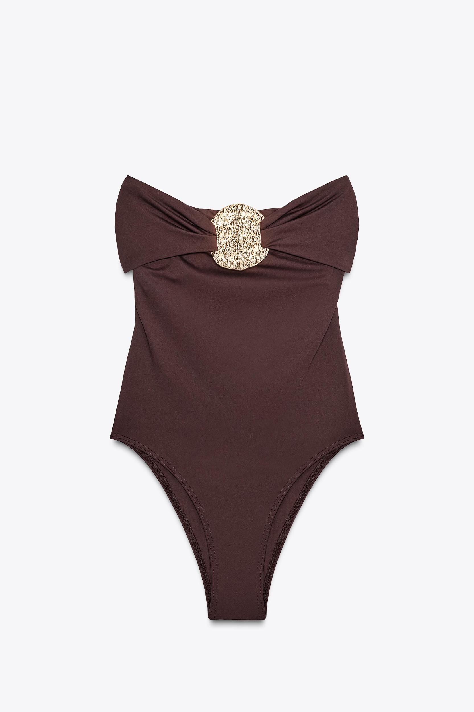 BANDEAU SWIMSUIT WITH METAL DETAIL Product Image