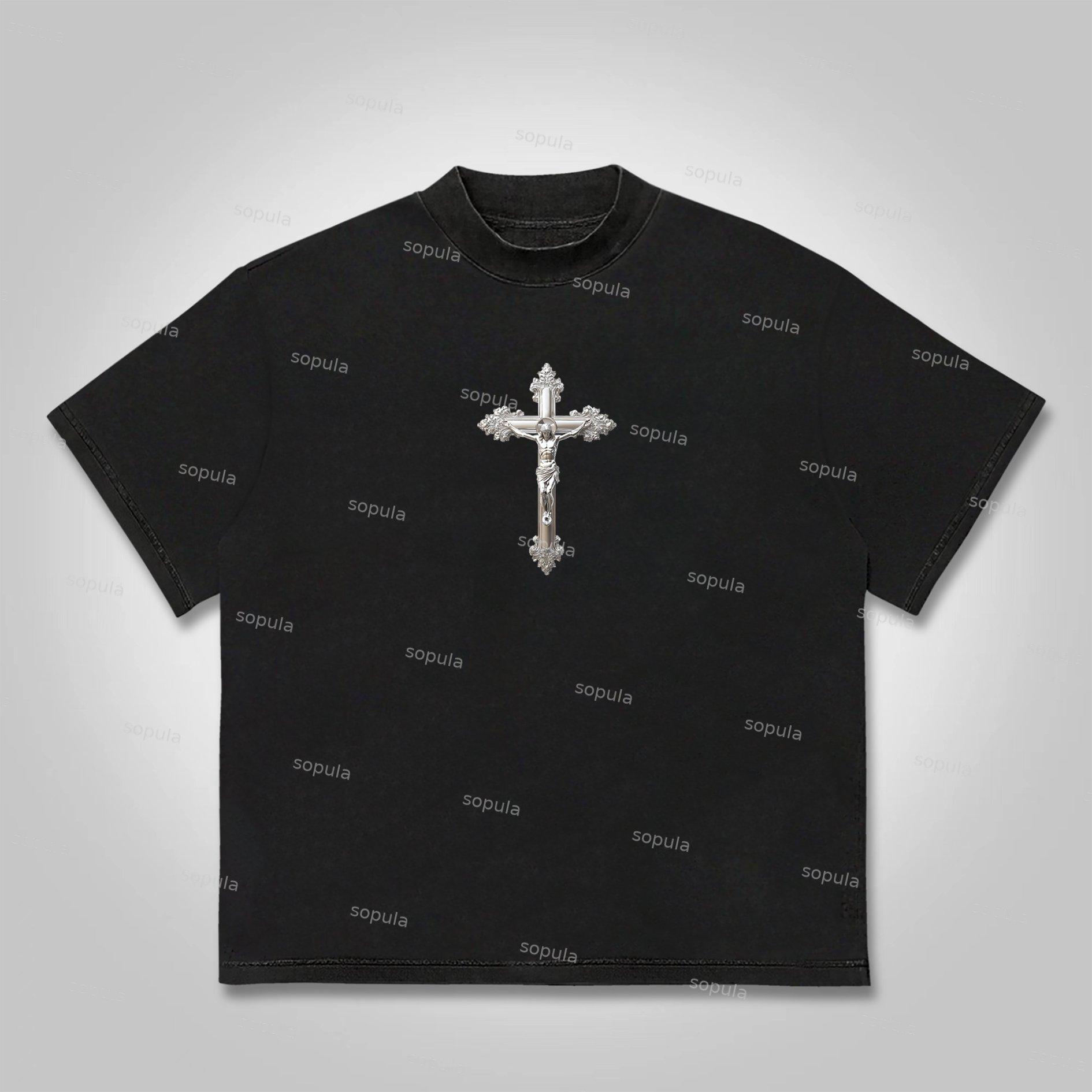 Sopula Revelation 12:7-9 Print Causal Cotton T-Shirt Product Image